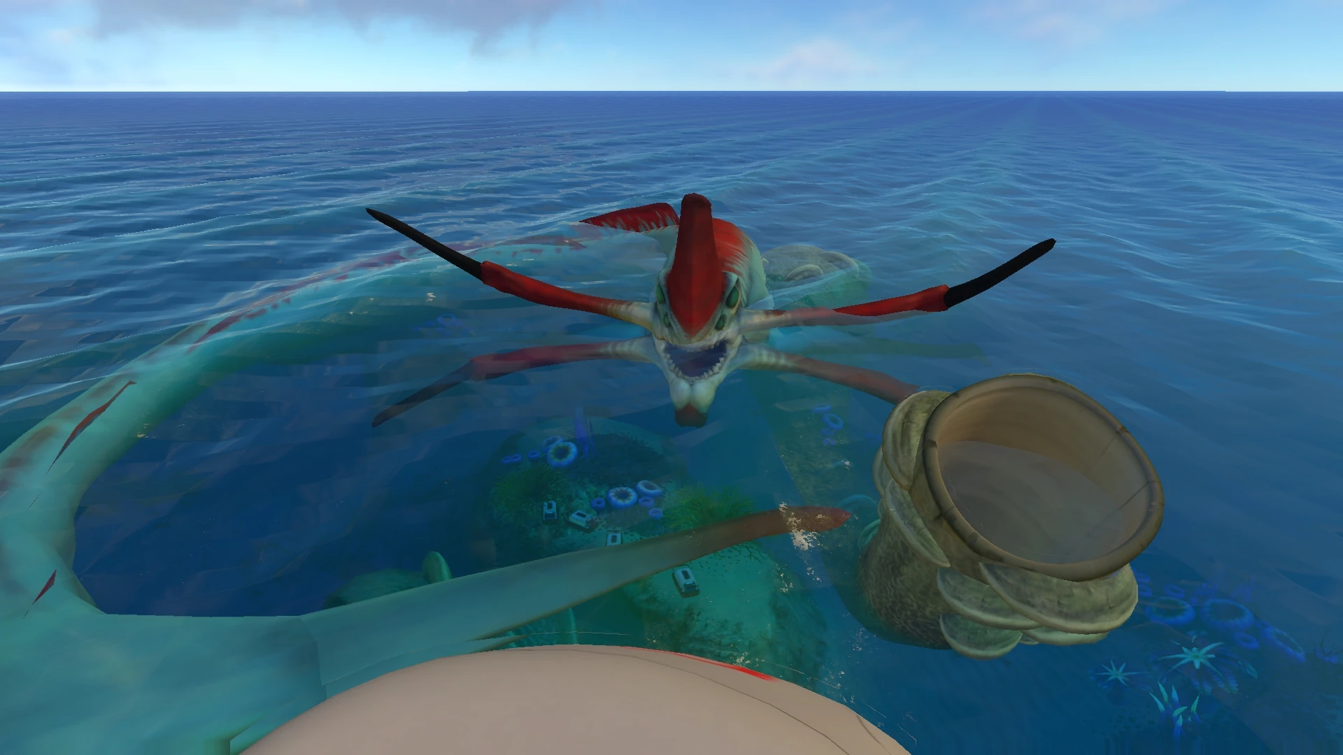 Image Reaper Leviathan at "Safe"shallows.jpeg Subnautica Wiki